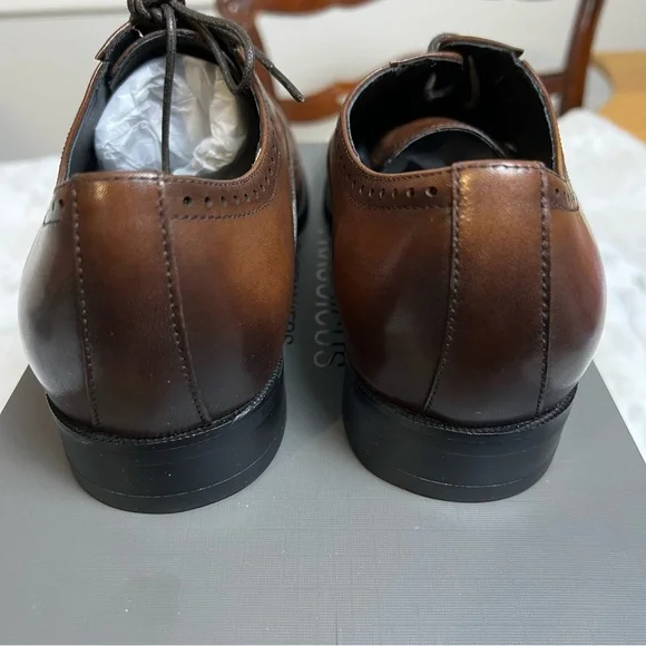 New Men’s Brown Leather Oxford Dress Shoes sz 7 / 38 - Picture 9 of 13